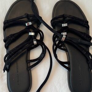 Rebecca Minkoff size 9 used sandals suede black
